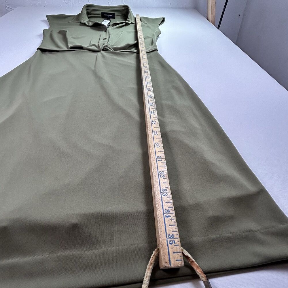 Banana Republic Olive Green Cap Sleeve Shirt Dress - Picture 9 of 15